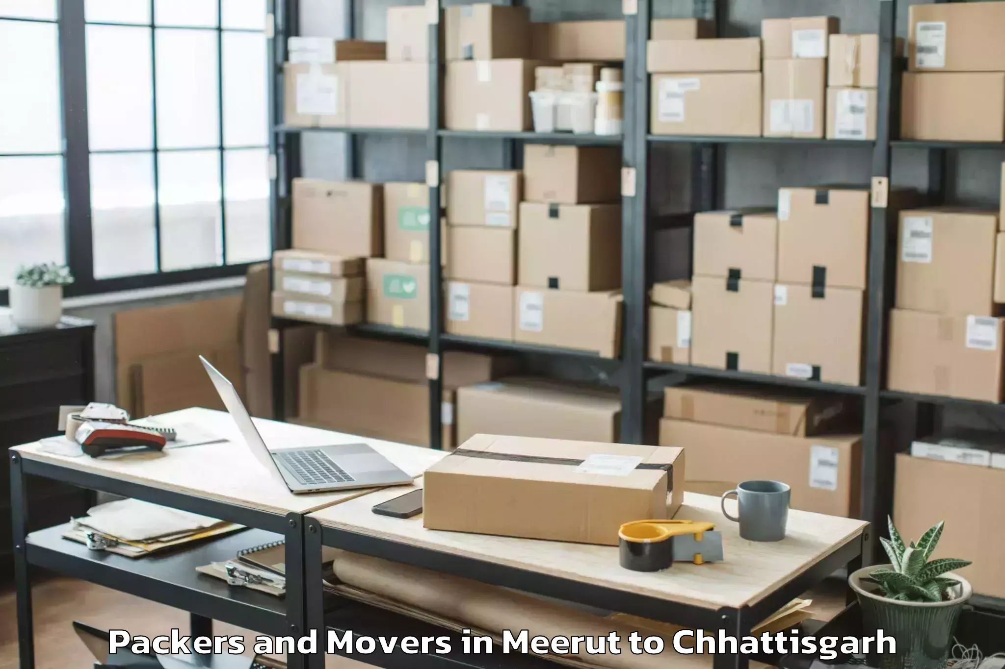 Trusted Meerut to Pithora Packers And Movers